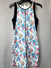 Davina Sleeveless Knee Length Dress Floral Print Stretch Zip Back Size XS