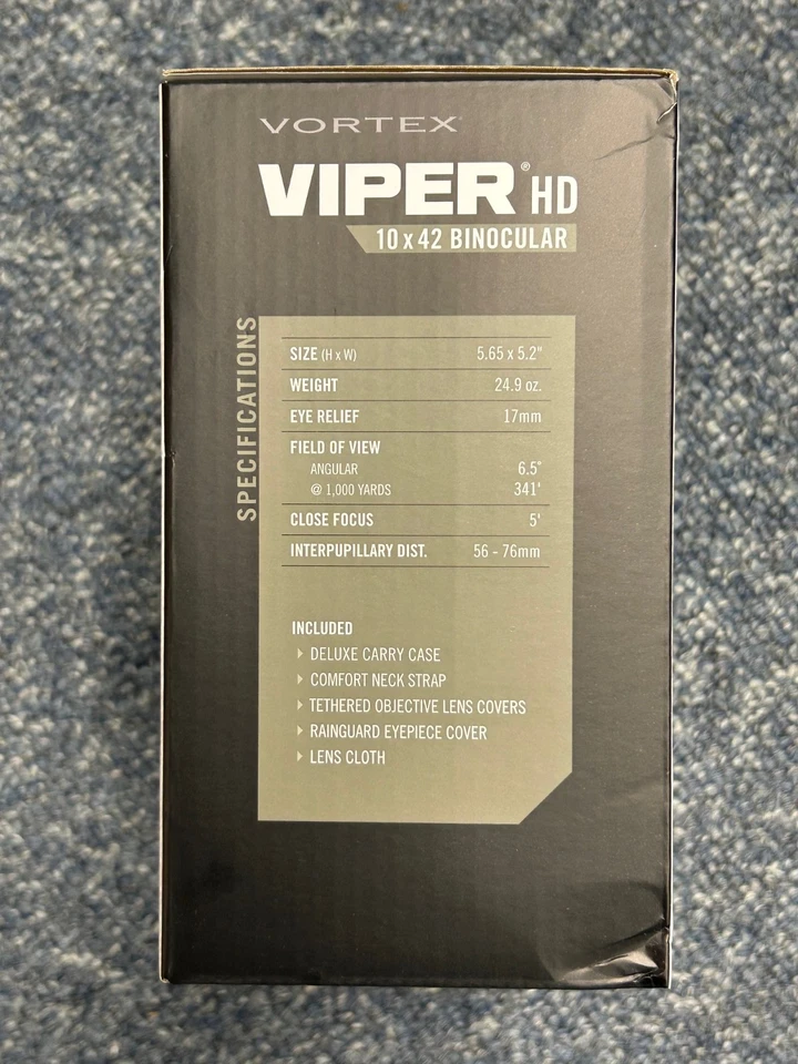 Vortex Viper HD 10x42 Binoculars Model VPR-4210-HD - Brand New in Sealed Box - Image 3 of 4