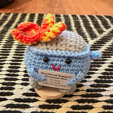 Handmade Crocheted Emotional Support Dumpster Fire Plush Mini Under 6 in