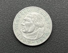 625/- Silberm&uuml;nze, 2 Reichsmark, Martin Luther, 1933, A, 450. Geburtstag