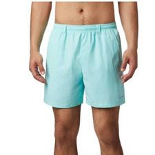 COLUMBIA Light Green Backast III Water Swim Suit Shorts w/ Interior Mesh Medium