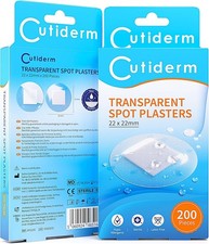 Cutiderm Transparent Small Round Spot Plasters 22 x 22mm 200 Plasters Per Box