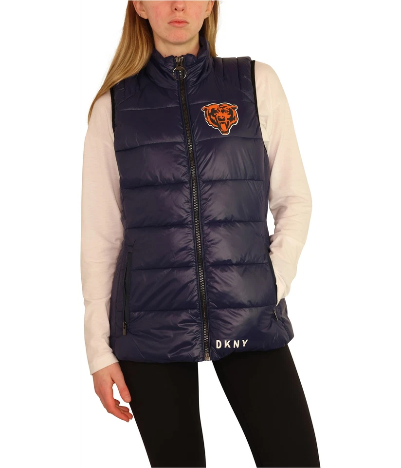 Chaleco acolchado DKNY BEA para mujer, azul, pequeño Foto 4 de 4