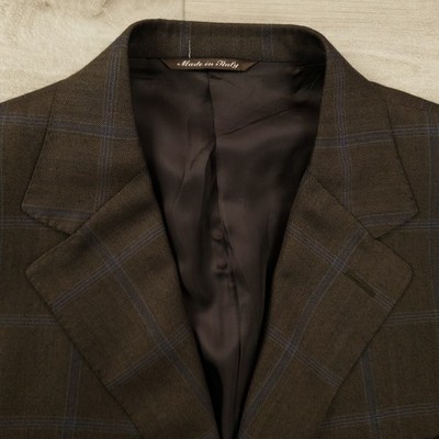 Canali Vintage Sport Coat Men's 42R (EU 52R) Windowpane 3 Button Dual Vent Read
