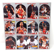 1990-91 NBA Hoops Michael Jordan HOF Chicago Bulls Team Set Uncut Sheet 12 Cards