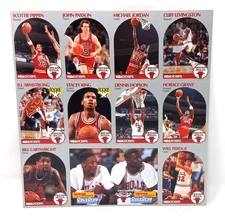 1990-91 NBA Hoops Michael Jordan HOF Chicago Bulls Team Set Uncut Sheet 12 Cards