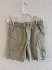 Lucky Brand Boys Size 5 Beige Solid Cargo Shorts Elastic Waist Pockets