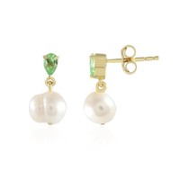 Cavill Ohrringe Damen Sterlingsilber Vergoldet Perlen Tsavorit 0,37Ct