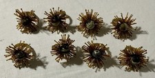 Set of 8 Atomic Starburst Napkin Rings Gold B...