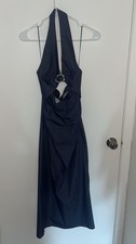 New-  Zara Halter Cut Out Midi Dress Size X Small