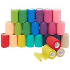 24 Rolls Colorful Self-Adhesive Bandage Wrap 3" x 5 Yards for Versatile Use