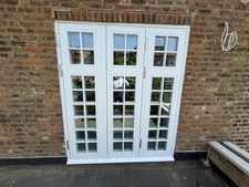 RC4 patio burglar proof P8B glass security doors in white, security french doors