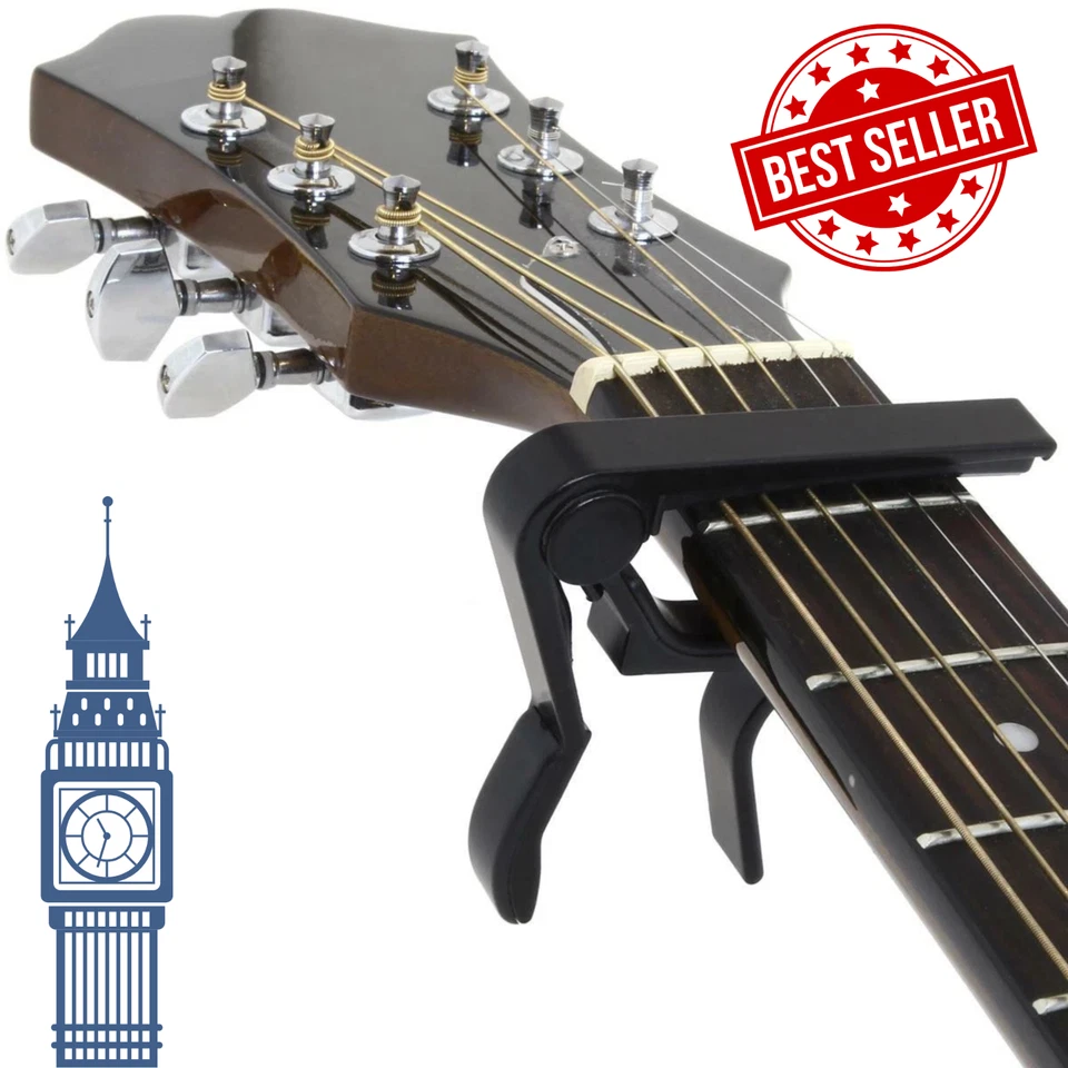 Acoustic Electric Guitar Quick Clamp Capo Ukulele Banjo Folk Mandolin Capotasto - Image 2 of 2