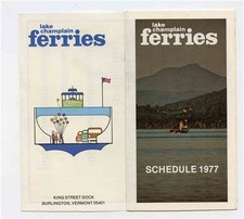 Lake Champlain Ferries Schedule Brochure 1977 Map Fares