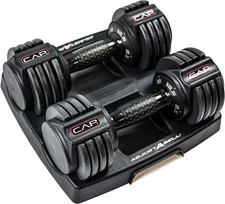 ADJUSTABELL Adjustable round Dumbbell Weights - Singles & Pairs | 12.5 Lb, 25 Lb