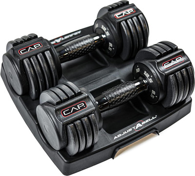 ADJUSTABELL Adjustable Dumbbell Weights - 12.5, 25 & 55 Lbs - Singles & Pairs