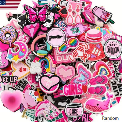 Lot of 80 PCS Random Different Clip Shoe Charms for Shoe Decoration Lovely Cool