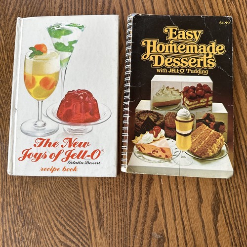Lot of 2 JELL-O COOKBOOKS New Joys of Jell-o, Easy Homemade Desserts With Jello