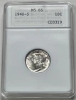 1940-S Mercury Dime ANA MS65