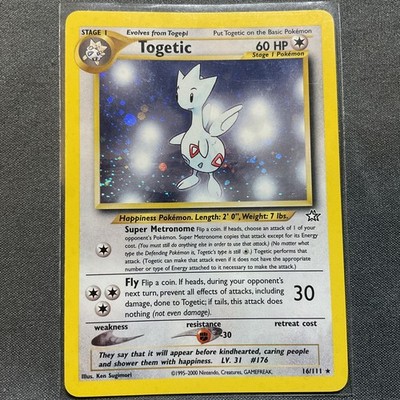 Pokémon TCG Neo Genesis Togetic #16/111 Unlimited Holo Rare NM HALF SWIRL