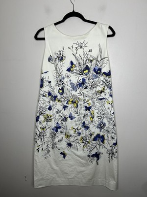 RSVP By Talbots Dress Lined Flowers Butterflies Multicolor Sleeveless Dress 12P