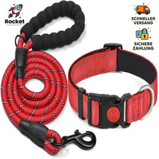 Haapaw Reflektierendes Hundehalsband Neopren Atmungsaktiv Einstellbar Nylon