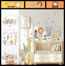 Jungle Animals Cartoon Wall Stickers - Kids Bedroom Nursery Decor, Playroom Deca