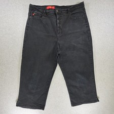Tummy Tuck Jeans NYDJ Womens 12W Black Denim Capri Pants Made In USA