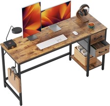 Computer Desk W/ 2 Drawers 47 Inch Small Home Office Desk W/ Storage Study