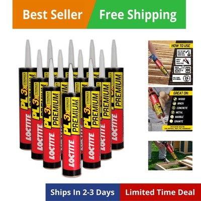 PL  Polyurethane Construction Adhesive, 10 fl oz Cartridge, 12 Pack - Versati...