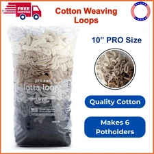 Friendly Loom | Lotta Loops 10” Pro-Sized Neutral Themed Potholder Weaving Loops