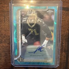 2025 Topps Chrome Kelvin Banks RC Rookie Auto Aqua Refractor /199 Saints