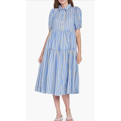 En Saison women s Stripe Cotton Midi Shirtdress size Small
