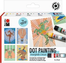 Marabu Dot Painting Kit Fairytale Circus Multi-Surface Kids Craft Art Set