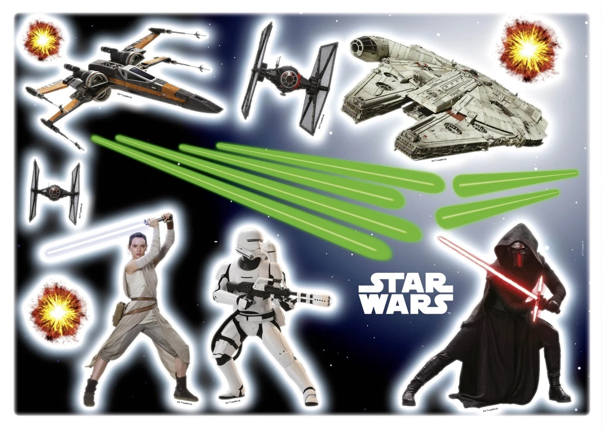 Disney Star Wars Pegatinas Pared Kylo Ren y Rey Vinilo 50x70 cm