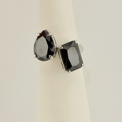 Bomb Party Sz 10 ''Sparkling Nights'' RBP6479 Black Onyx on .925 Silver HTF