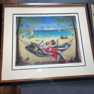 Don Roth Kool-Kat Beach Bathers Framed Signed Numbered