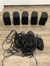 5 Bose Double Cube Speakers DoubleShot Acoustimass Lifestyle Black W/ Cables