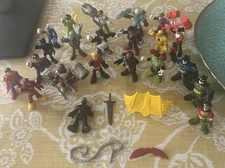 21 Imaginex DC Superheroes & Super Foes Lot With Accessories. 1 Ninja