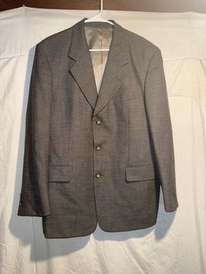 Tom Tailor 100% Wool Sport Coat Blazer Gray Brown Mens 3 Button Classic Fit 40R