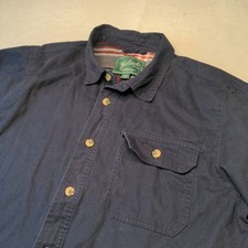 Woolrich Flannel Lined Button Up Shirt Jacket Shacket Men's Medium H4