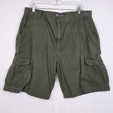 Chaps Men s Olive Green Cargo Shorts Size 38 Cotton Outdoor Utility Pockets