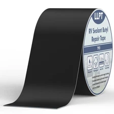 LLPT Roof Seal Tape Black 4" x 50 Ft UV Stable RV Sealant Repair Tape Extreme...