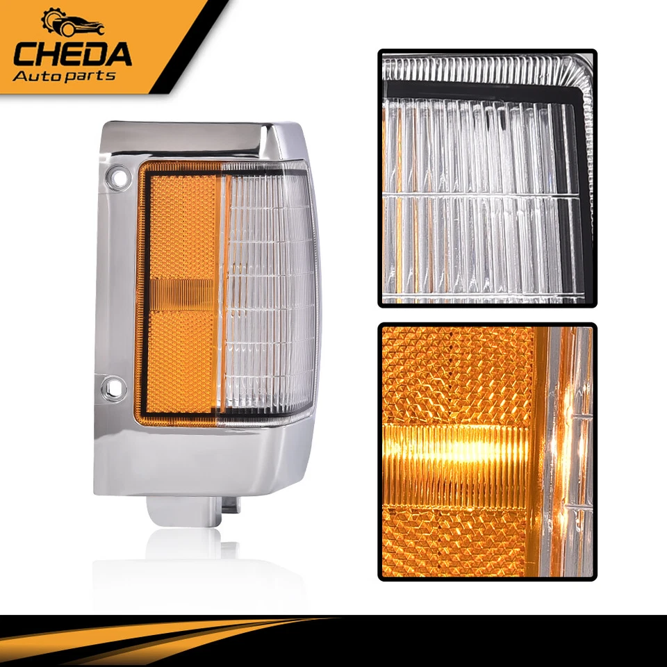 Chrome Parking Corner Side Marker Signal Light Lamp Fit For 90-97 Nissan D21 New - Image 4 of 4