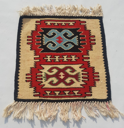 Vintage Traditional Handcrafted Turkish Kilim Rug for Home Décor 30x29 cm