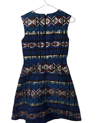 J. Crew A-Line Dress 0 Multicolor Jacquard Sleeveless Holiday Party Metallic J. Crew A-Line Dress 0 Multicolor Jacquard Sleeveless Holiday Party Metallic