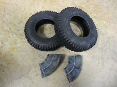 TWO New 4.10/3.50-6 Air-Loc Stud Tread Tires with TR87 bent stem Tubes