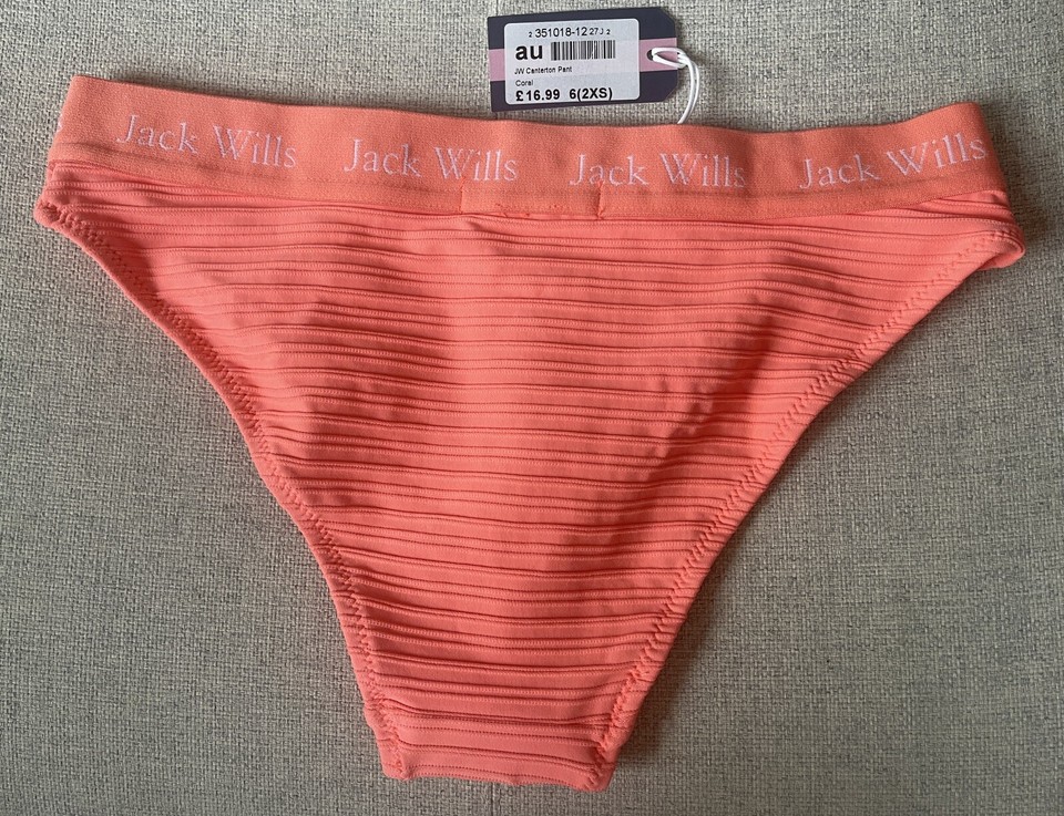 Jack Wills Bikini Bottoms Size 6 (2XS) in Coral New In Packet With