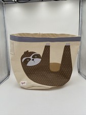 3 Sprouts Sloth Canvas Storage Laundry Hamper Toy Basket for Baby  Kids EUC