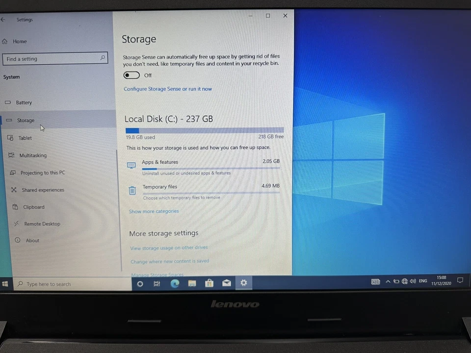 Lenovo Laptop B50-70 i3 Intel Core 4030U 4GB Ram 256GB SSD Housing Damage READ - Image 3 of 4